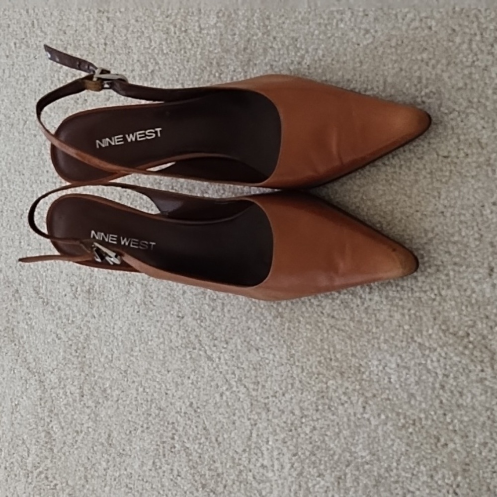 Rust sling back heel